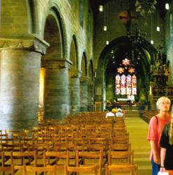 Inside Stavanger Cathederal with Janneth in foreground